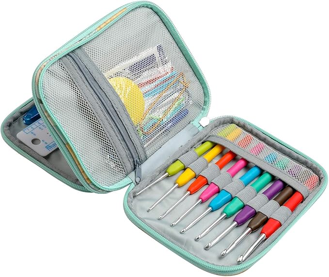 KOKNIT Crochet Hooks Set Ergonomic Grip Soft Handles Aluminum Crochet Hook (Green 1)