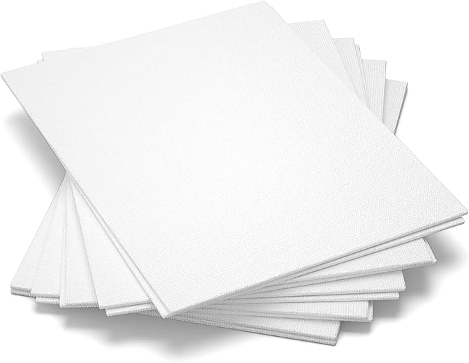 GOTIDEAL Canvas Boards, 8x10 inch Set of 10,Gesso Primed White Blank Canvases for Painting - 100% Cotton Art Supplies Canvas Panel for Acrylic Paint, Pouring, Oil Paint, Watercolor, Gouache