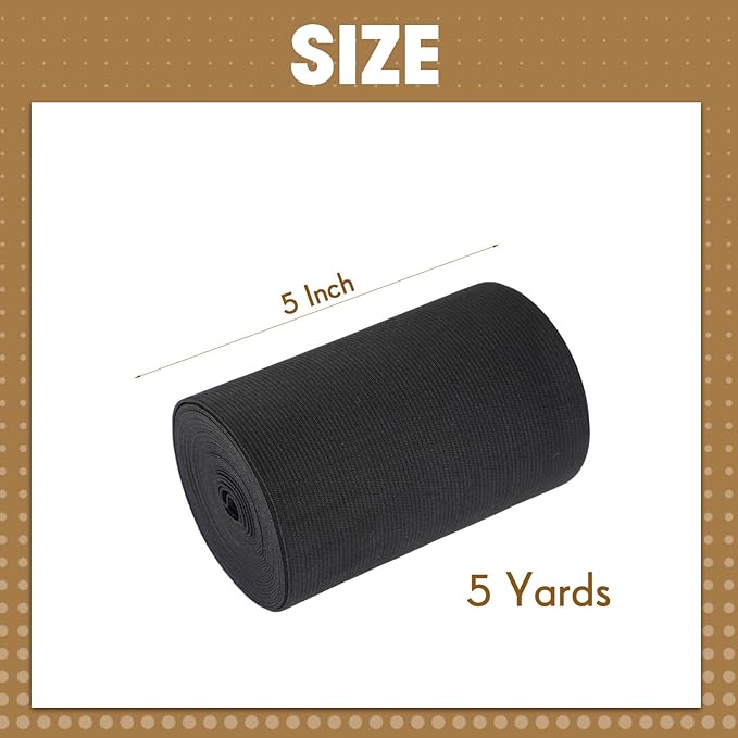 EBOOT 1 Pcs Elastic Spool (5 Inch X 5 Yard,Black)
