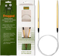 Froggod Bamboo Circular Knitting Needles Size 6 – 3.15-inch Bamboo Knitting Needle Tips, 31.5-inch Total Length, Lightweight Wooden Needles