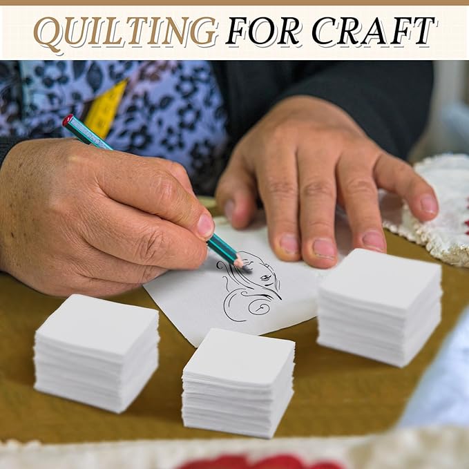 Peryiter 150 Pcs 2.5 x 2.5 Inches Cotton Fabric Squares Precut Quilting Fabric Bundles Mini White Cotton Fabrics Squares for DIY Beginners Sewing Craft for Patchwork Sewing Scrapbooking Quilting