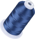 Simthread 5500Yds Embroidery Thread, 5000M High-Yardage 40WT 100% Polyester Thread – 170+ Vivid Colors, High-Speed Rated – Compatible with Brother, Singer, Janome & More - Sailor Blue S069
