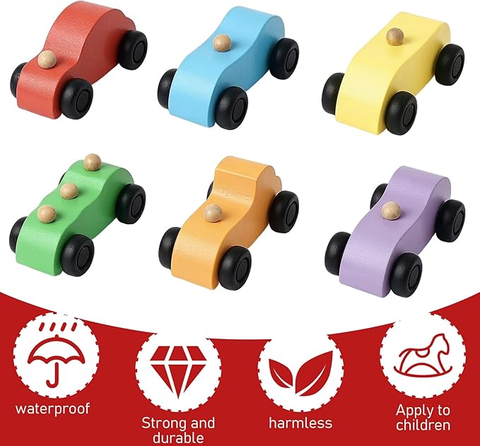 24 Pieces Wood DIY Car Decoration Unfinished Wooden Cars Unfinished DIY Crafts for Home Activities Easy Woodworking and Family Time Set