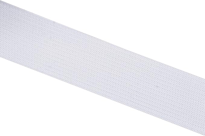 Mandala Crafts Wide 1 Inch White Elastic Bands Spool for Pants Waistbands Sewing and DIY Crafts, 50 YD Stretchy Flat Fabric Strap Knit Elastic Band for Wig
