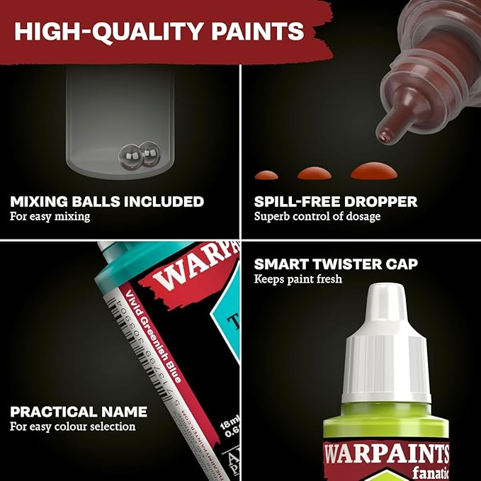 The Army Painter, Warpaints Fanatic Metallics Paint Set, 10 x 18 ml Acrylic Metallic Paints, Incl. Gold, Copper, Metal, Bronze and Silver - Miniature paint set for D&D & Warhammer Miniatures