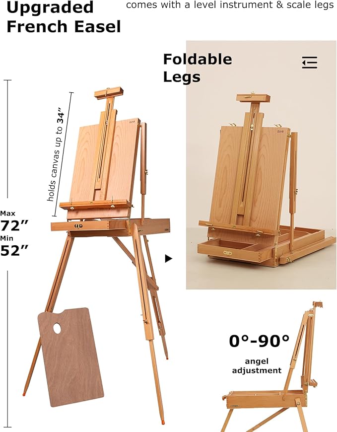 DJAR 169pcs Art Painting Set with French Easel, All-in-One Artist Painting Kit for Beginners, Professionals, Acrylic, Watercolor, Oil & Sketch Kit