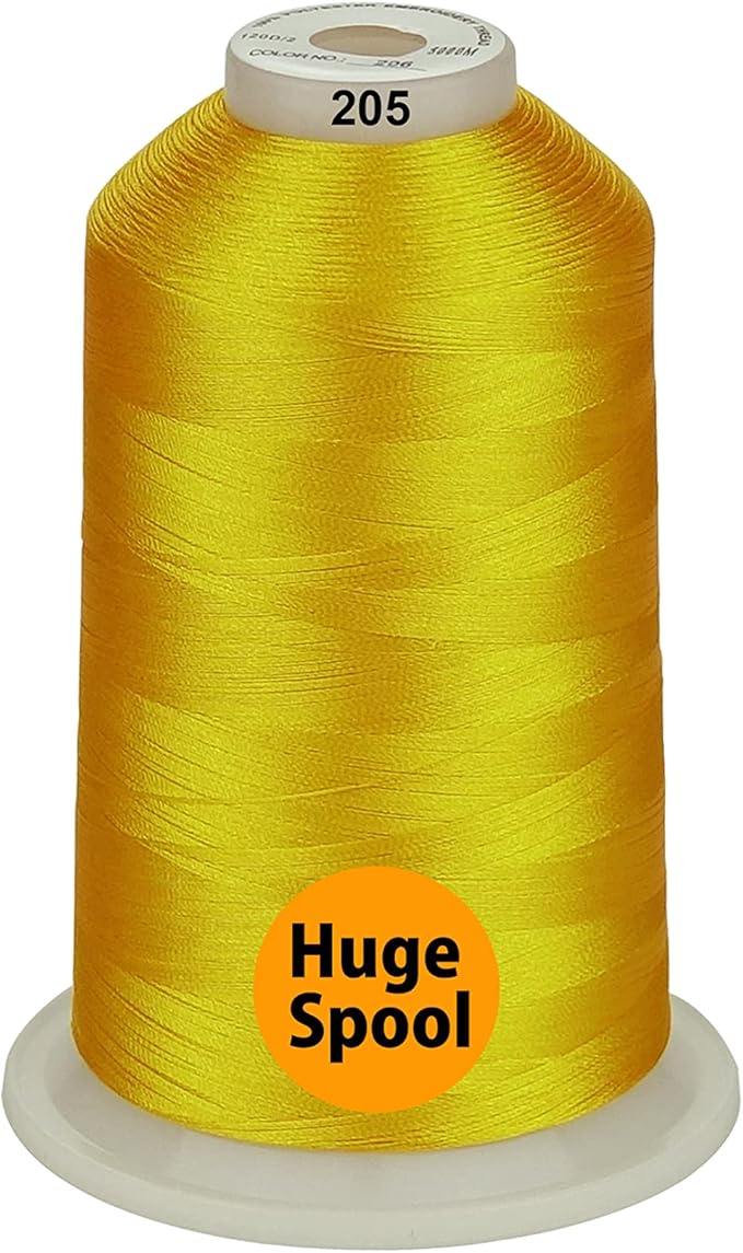 Simthread - 33 Selections - Various Assorted Color Packs of Polyester Embroidery Machine Thread Huge Spool 5500Y for All Purpose Sewing Embroidery Machines - Yellow