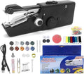 Portable Handheld Sewing Machine Kit Mini USB Electric Stitch Manual Hand Held Stitching Stapler Small Easy Sew Machine Beginners Travel Tiny Tailor Sewing Embroidery Tool Device Heavy Duty (Black)
