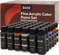 DJAR Acrylic Paint Set, 36 Colors 2 fl oz/60ml Bottles, Art Supplies for Painting Canvas, Glass, Egg, Wood