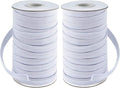 Coopay 80 Yards Length 1/4" Width Elastic Bands Flat Elastic Cord Rope Heavy Stretch Spool Knit for Sewing DIY Projects, Arts & Crafts, 2 Rolls, 40 Yards/Roll (White, 1/4 Inch)