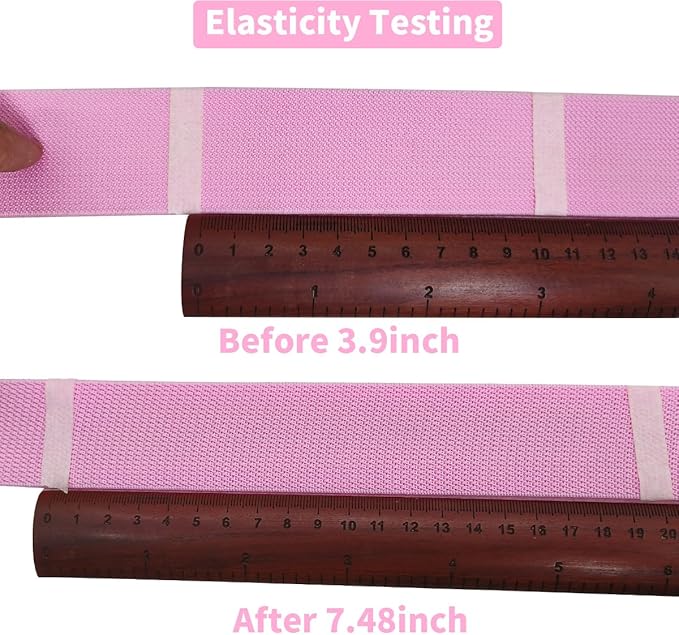 JESEP 1.5 Inch 10 Yards Double-Side Twill Woven Elastic Heavy Stretch High Elasticity for Sewing Pants Waistband, Wigs, Skirts, Craft DIY Projects (Pink 293)