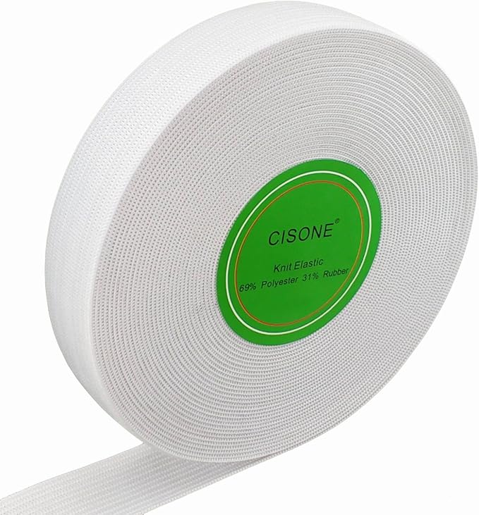 Knit Elastic 3/4 Inch Wide White Heavy Stretch High Elasticity Knit Elastic Band 10 Yards