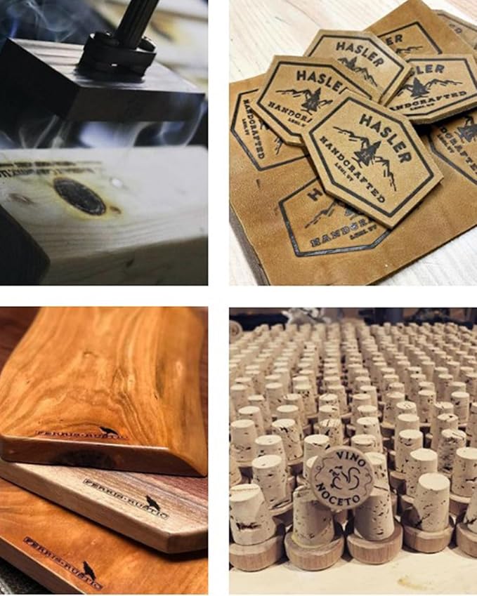 Custom Branding Iron for Wood, Durable Wood Burning Stamp Leather Branding Stamp, Custom Branding Iron for Weddings Parties Handicrafts and Personalized Gifts (2"x2")