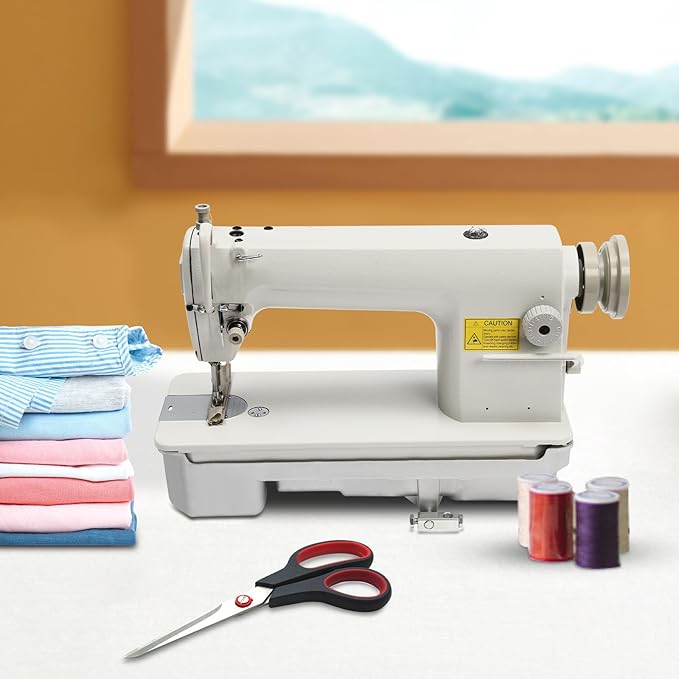 Industrial Straight Stitch Sewing Machine DDL-8700, Commercial Grade Sewing Machine with Reverse Sewing Function, Gauge Chucks from 1-5, Max Sewing Length 0.2in, No Table & Motor