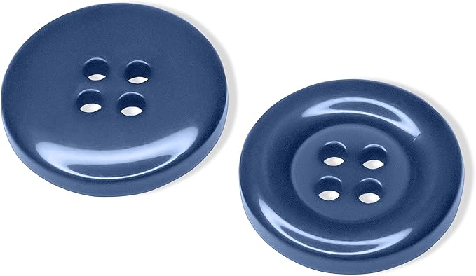 100 Pcs Navy Buttons for Sewing Round 0.75 inch Large 3/4" Dark Blue 4 Hole Plastic Round 30L Buttons Uniform Sewing Buttons Bulk for Jacket Uniforms Workwear School Chef Aprons Pants Bags Craft DIY