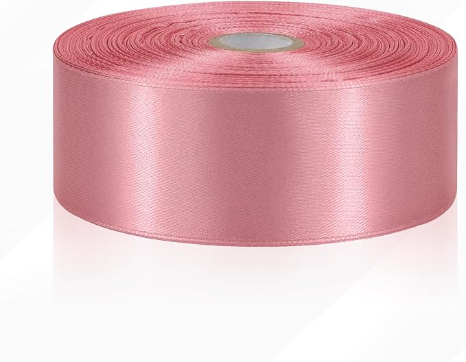60 Yards Rose Gold Satin Ribbon 1-1/2 Inch, Solid Polyester Fabric Ribbon for Gift Wrapping, Crafts, Flower Bouquet, Wedding, Baby Shower, Festival, Christmas, Easter