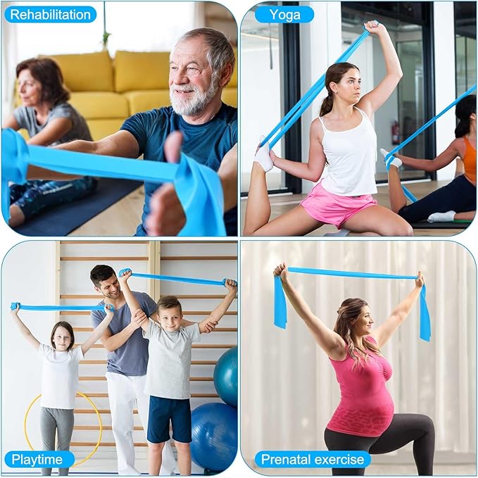 DEEKIN 10 Pcs Resistance Bands Professional Exercise Elastic Bands Latex-Free Yoga Starter Set for Pilates, Physical Therapy, Strength Training, Yoga, Working Out for Women Home Gym