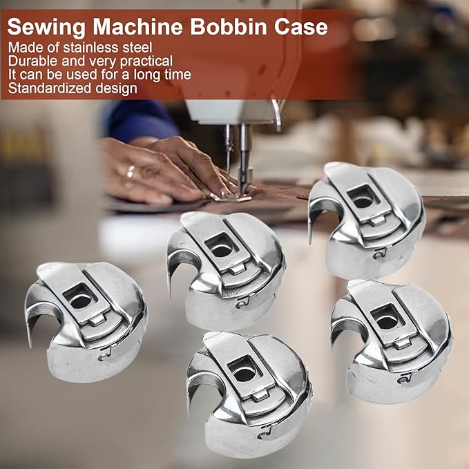 5Pcs Stainless Steel Sewing Machine Bobbin Case for Industrial Flat Car Sewing Machine