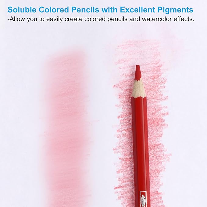 PATIKIL Watercolor Pencil, 6Pcs Water Soluble Pencils for Blending, Coloring, Sketch Drawing, Painting, Bright Orange