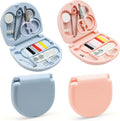 Yasdyri 4 Pack Mini Sewing Kit, Portable Sewing Kit for Travel, Mini Travel Sewing Kit TSA Approved Mini Sewing Box Kit with Threads Scissors Hand Sewing Needles