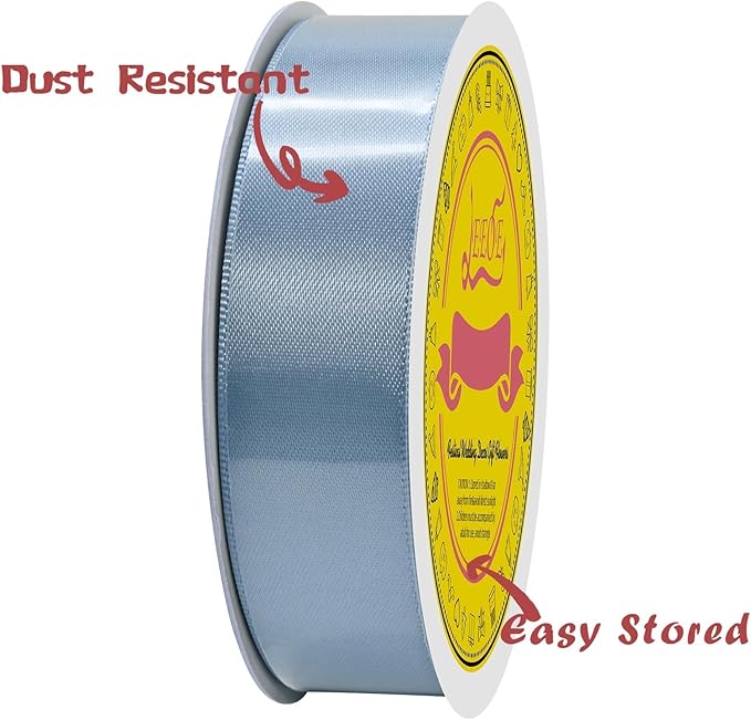 Double Face Dusty Blue Satin Ribbon 7/8 inch X 25 Yards Polyester Dusty Blue Ribbon for Gift Wrapping Very Suitable for Weddings Party Hair Bow Invitation Decorations and More