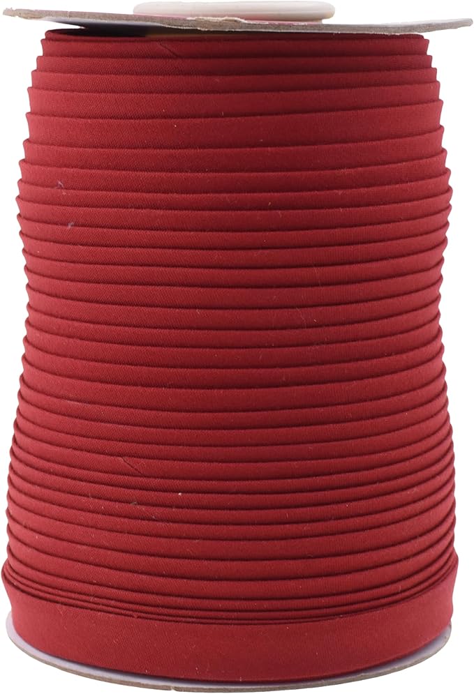 Mandala Crafts 55 Yards 1/2 Inch Maroon Double Fold Bias Tape for Sewing - Bias Binding Tape for Quilting Binding, Hemming, Seam, and Fabric Piping