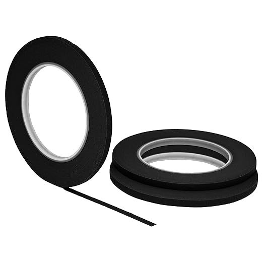STIKK Painters Tape - 3pk Black Painter Tape - 1/4 inch x 60 Yards - Paint Tape for Painting, Edges, Trim, Ceilings - Masking Tape for DIY Paint Projects - Residue-Free Painting Tape