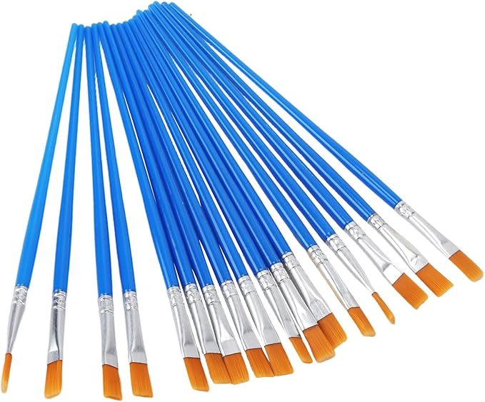 400 Pack Small Paint Brushes, 1/4 inch Flat Tip Nylon Hair Paint Brushes for Acrylic, Crafts, Watercolor
