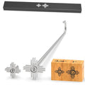 2Pcs Mini 3/4" & 1" Branding Irons, ZIA Sun Custom Wood Branding Iron Personalized for Wood Working, Leather Hats, Felt, Cowhide, BBQ & Bread Logo, Steak Branding Iron for Food (150#)
