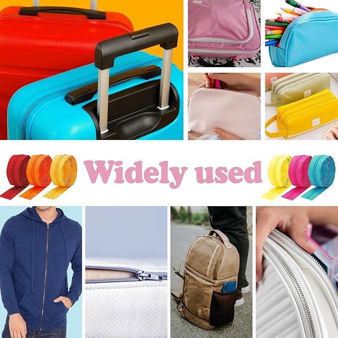 Amtvuzy 80 Yards 20 Colors Zipper,#5 Nylon Coil Zippers Bulk for Sewing,DIY Crafts and Tailoring with 200 Zipper Sliders,Zippers by The Yard for Clothes,Bags and Purse Making Supplies,etc.