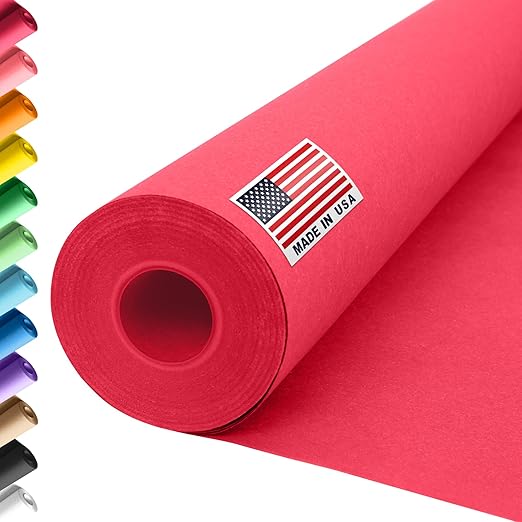 36" x 1200" (100 ft) Christmas Red Construction Paper Roll – Made in USA Construction Kraft Paper Roll for School Projects, Kids Crafts, Art Decorations, DIY, and Gift Wrapping