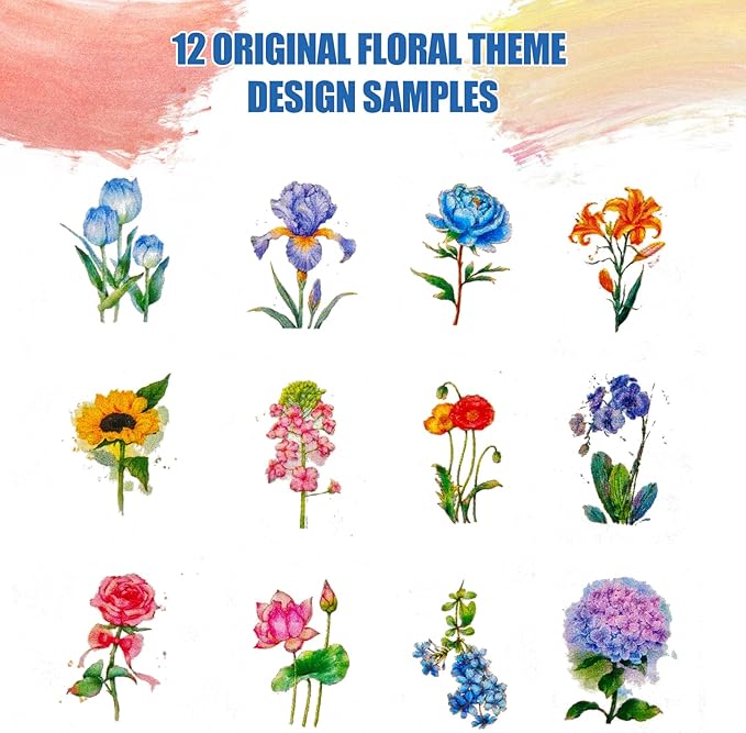 Watercolor Workbook, Water Coloring Book with 13 Pages 300GSM Paper, 26 Colors Watercolor Paint Set with Brush & Storage Bag, Beginner-Friendly Coloring Book for Adults - Flowers Theme Art Kit