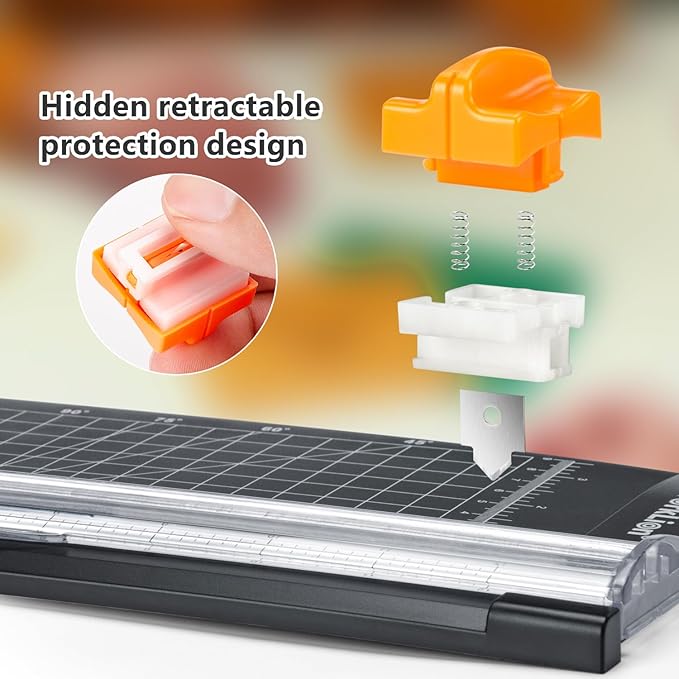 WORKLION Small Paper Trimmer, Portable Paper Cutter for Label, Origami, Card, Photo, Coupon, Scrapbook, Cardstock, Laminated Paper, and Craft Project