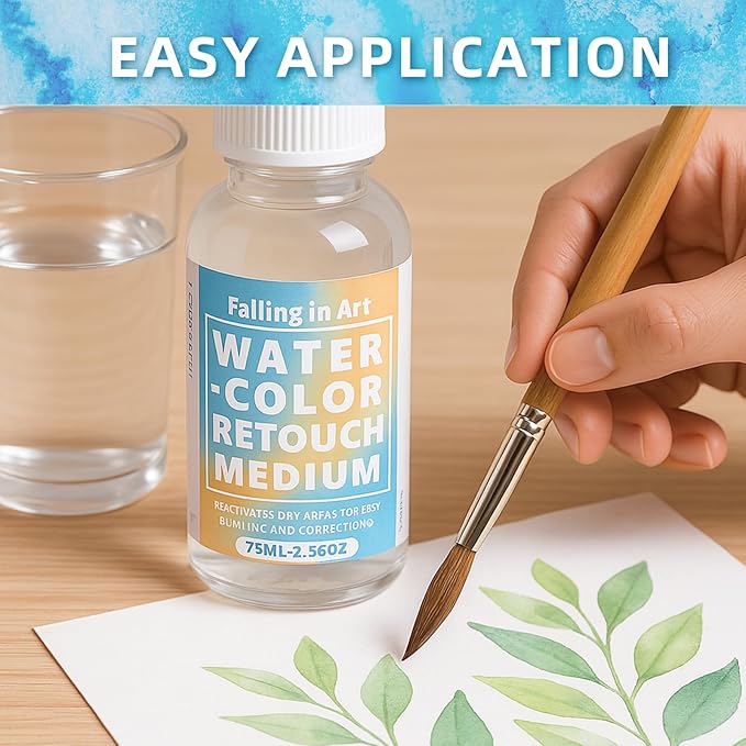 Falling in Art Professional Artist Retouching Varnish, Watercolor Retouch Medium for Painting, 2.5Oz Bottle