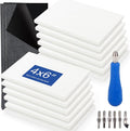 Falling in Art Carving Blocks Stamp Making kit, Linoleum Blocks Printing Kit with 6 Shaped Blades Cutting Tool,12 Pack Rubber Carving Blocks and 3 Carbon Papers for Printmaking, Stamps, Crafts