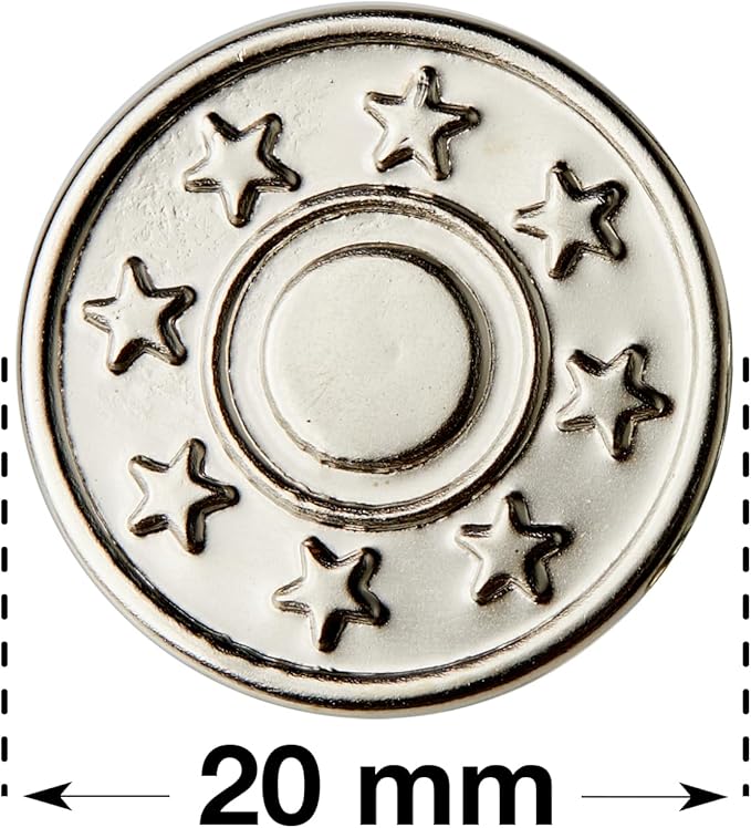 Jean Buttons Replacement for Jeans No Sew Quick Install Stable 12 Sets 20mm