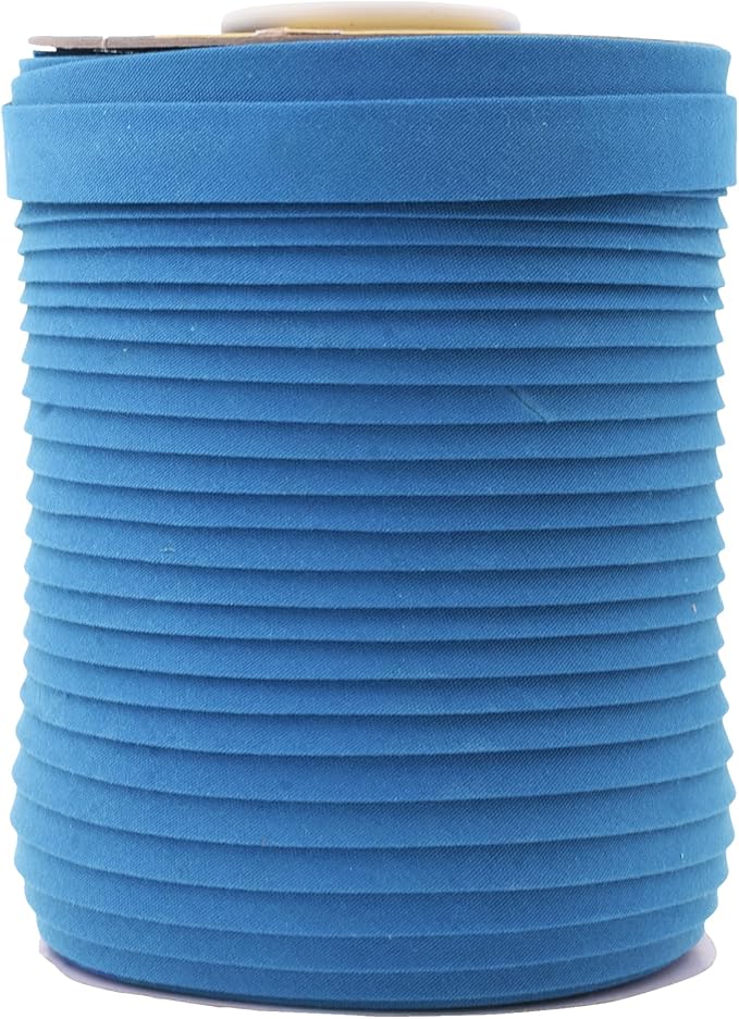 Mandala Crafts 55 Yards 1/2 Inch Steel Blue Double Fold Bias Tape for Sewing - Bias Binding Tape for Quilting Binding, Hemming, Seam, and Fabric Piping