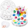 50 Pcs Paint Tray Palettes 5.5 in Clear Disposable Round Plastic Paint Palette Watercolor Craft Supplies for Art Class, Halloween Painting Party, DIY Craft, Birthday Party