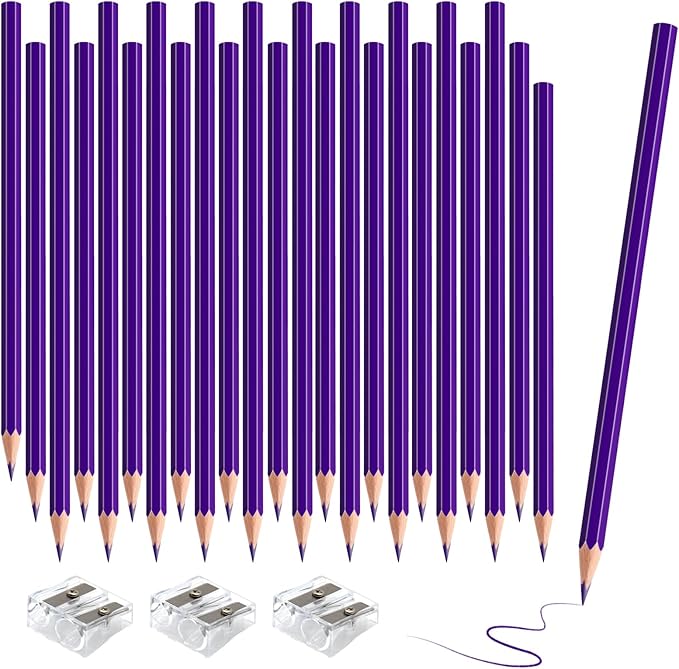 36 PCS Purple Colored Pencils, Pre-sharpened Professional Wooden Art Pencils Set for Artists Painting | Premium Drawing Sketching Supplies (Purple)