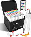 YHC 100 Alcohol Brush Marker with Free App, Chen Rui Dual Tips Art Markers for Adults, Alcohol Based Brush & Chisel Tips Markers for Drawing, Coloring, Painting, Sketching