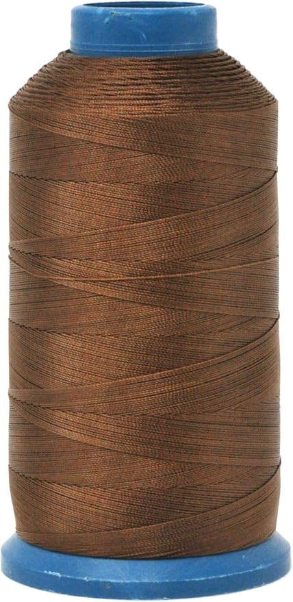 Mandala Crafts Bonded Nylon Thread Russet Brown Heavy Duty Sewing Threads - 1500 YDs Size 69 210D T70 Tex 70 Thread for Leather Jeans Weaving Outdoor Marine Upholstery Threads