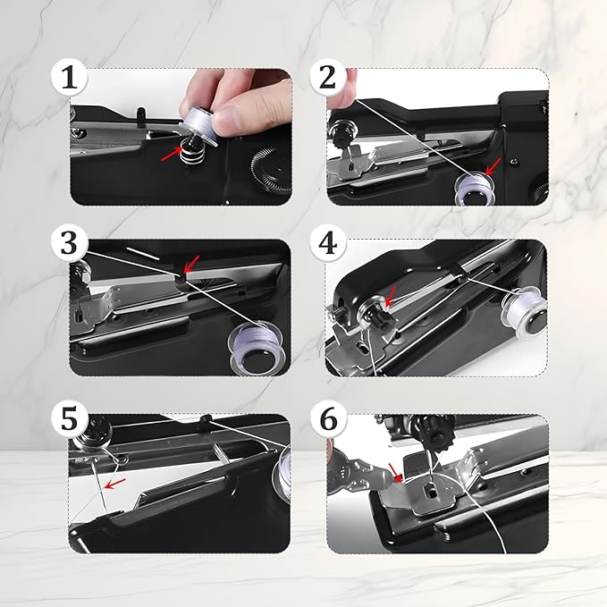 Handheld Sewing Machine,Sewing Machines for Beginners,Portable Electric Mini and Samll Hand Held Kit for Adults Included Mannual and Accessories,Sewing Hem Quick Stitching (Black-1)
