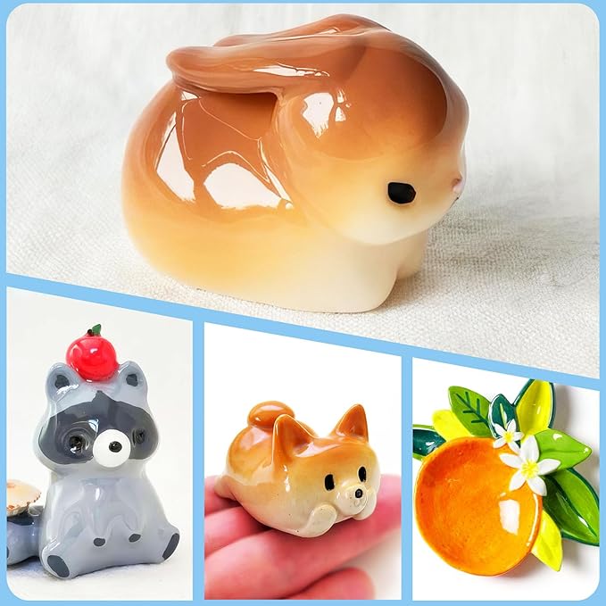 500ml Air Dry Clay Glaze, Air Dry Clay Varnish Can Not Only Used to Prevent Clay Cracking, Scratches, and Wear, Polymer Clay Glaze Can Also Having a Gloss Glaze Effect (Gloss)