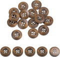 uxcell 80Pcs Wooden Buttons, 20mm(13/16") 4 Hole Round Wood Sewing Button Craft for Sewing DIY Craft Clothing, Coffee