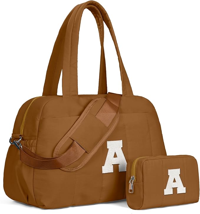 Gifts for Teen Girls-Duffle Bag with Letter, Carry On Bags for Women，Overnight Bag with Wet Pocket，Lightweight Travel Bags Personalized Gym Tote with Makeup Pouch-Daughter Birthday Gift