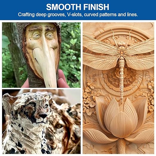 Wood Carving Drill Bits Set for Dremel Rotary Tool 5Pcs Engraving Drill Bits Woodworking Accessories with 1/8” Shank for DIY Woodcrafts Carving Engraving Grinding Drilling Micro Sculpture