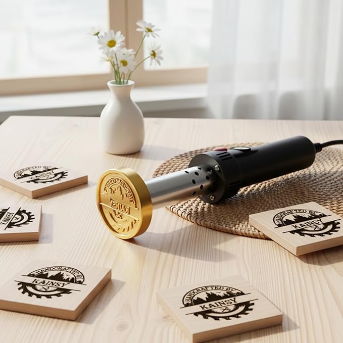 Custom Temperature-Controlled Electric Branding Iron for Wood Food, Personalized Logo Metal Stamp, Custom Branding Iron for Cake Leather BBQ, Wood Burning Stamp, DIY Handmade Gifts Branding Kit
