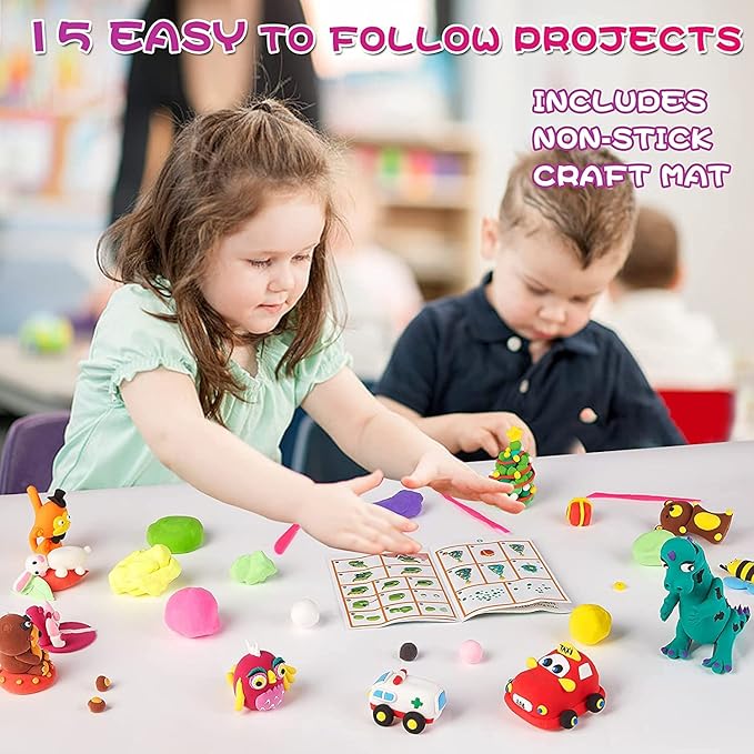 CiaraQ Modeling Clay Kit - 36 Colors Air Dry Ultra Light Clay, Safe & Non-Toxic, Great Gift for Kids.
