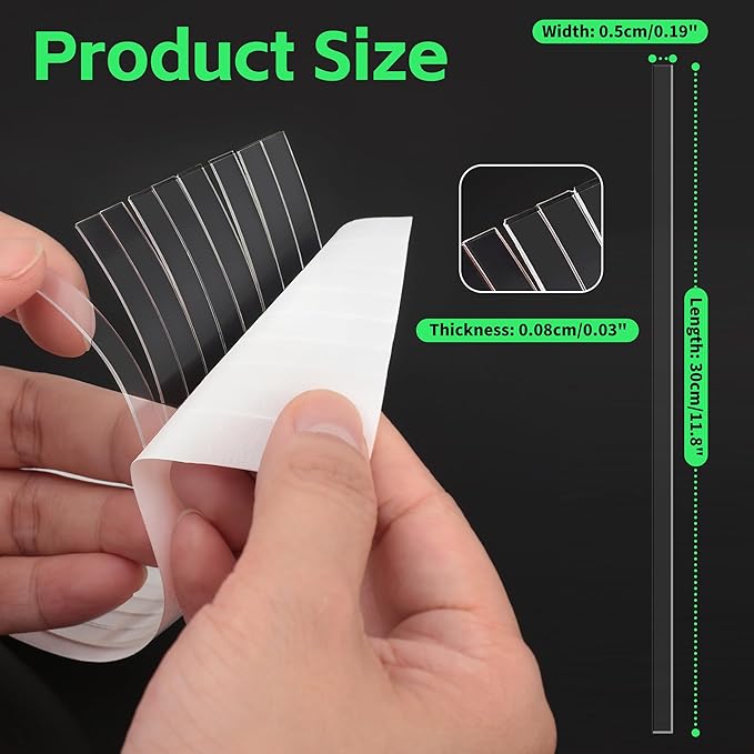 Ruler Grips, Transparent Quilting Rulers, Non-Slip Silicone Ruler Rings, Quilt Template Grips with Strong Adhesive for Quilting Rulers and Templates (Strip, 10PCS)