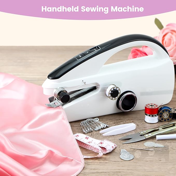 Mini Handheld Sewing Machine for Beginners, Easy to Use, Fast Stitching — Perfect for Clothes, Fabrics, and Quick Home Repairs for Mom Birthday Valentine's Day and Christmas